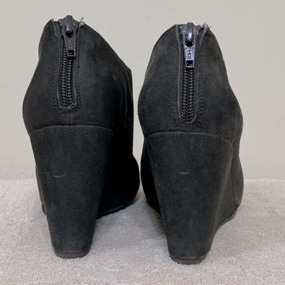 COCLICO Brown Suede Wedge Ankle Booties With Fringe Detail 37 - Picture 5 of 12